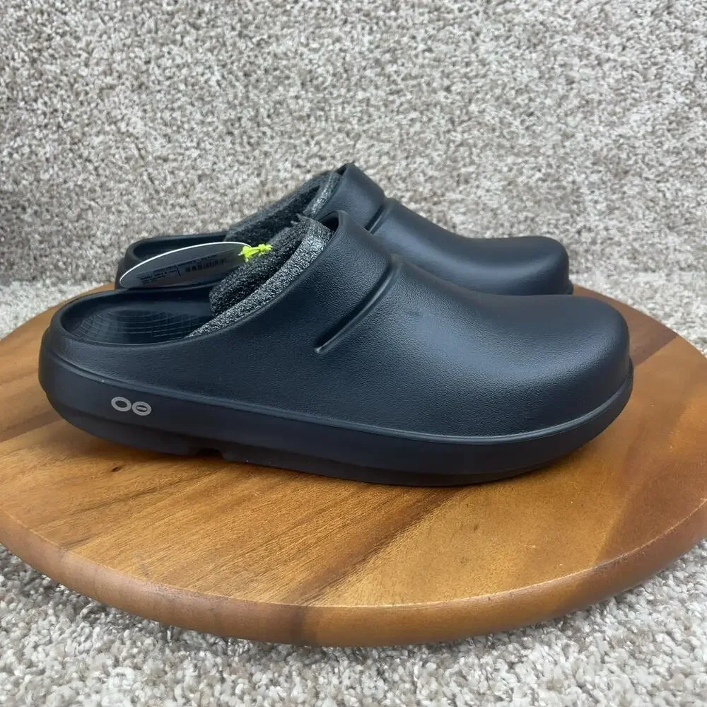 OOFOS OOClog Rubber Clog Mule Slip On Men's Size 9 Comfort Recovery Shoe Black
